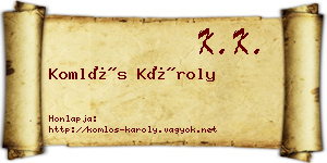 Komlós Károly névjegykártya