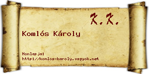 Komlós Károly névjegykártya