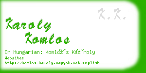 karoly komlos business card